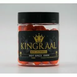 KINGRAAL Mini Dumbell Orange Hot Spice 8mm 50gr -Aas en Voer Verkoop kingraal mini dumbell orange hot spice 8mm 50gr km52 hookbaits 2